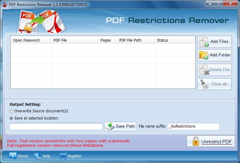 A pdf restrictions remover free download. software