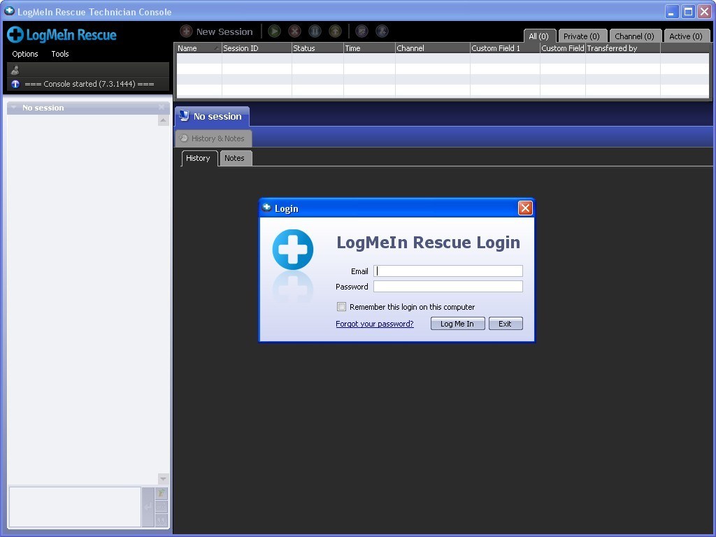 how to use logmein rescue technician console