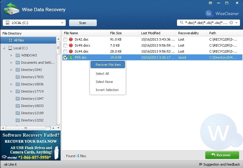 Wise Data Recovery 6.1.4.496 for ios instal