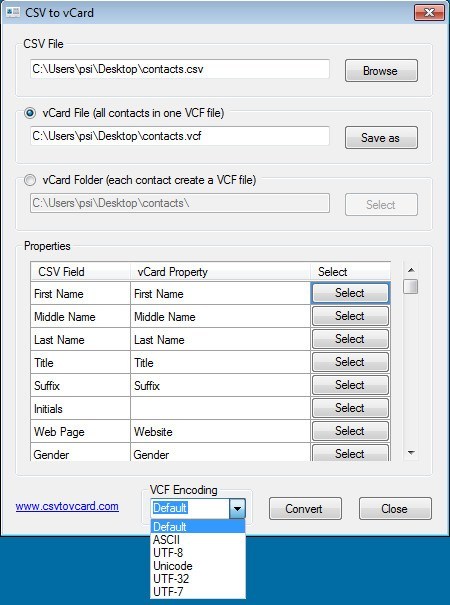 free download VCF to CSV Converter