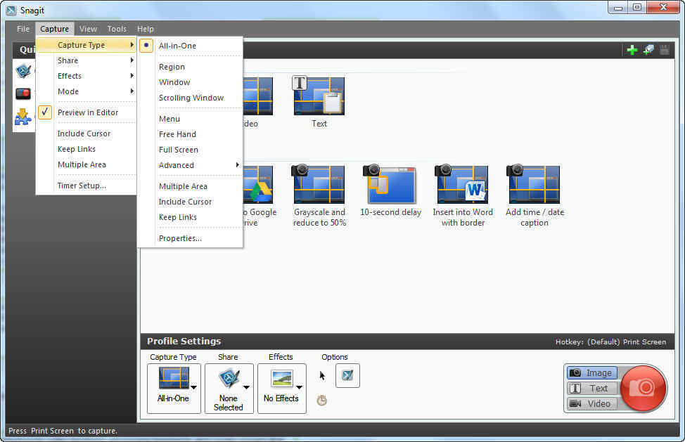 how to use snagit on windows 7
