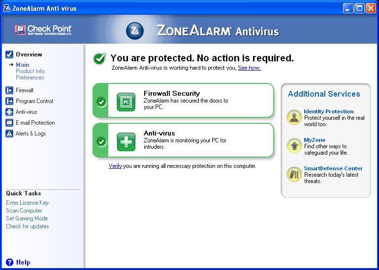 zonealarm antivirus windows xp sp2