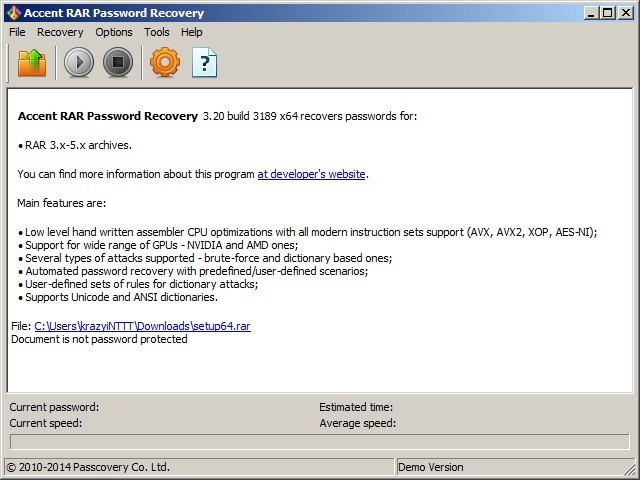 Забыт пароль rar. Accent rar password Recovery. Automatic Dictionary.