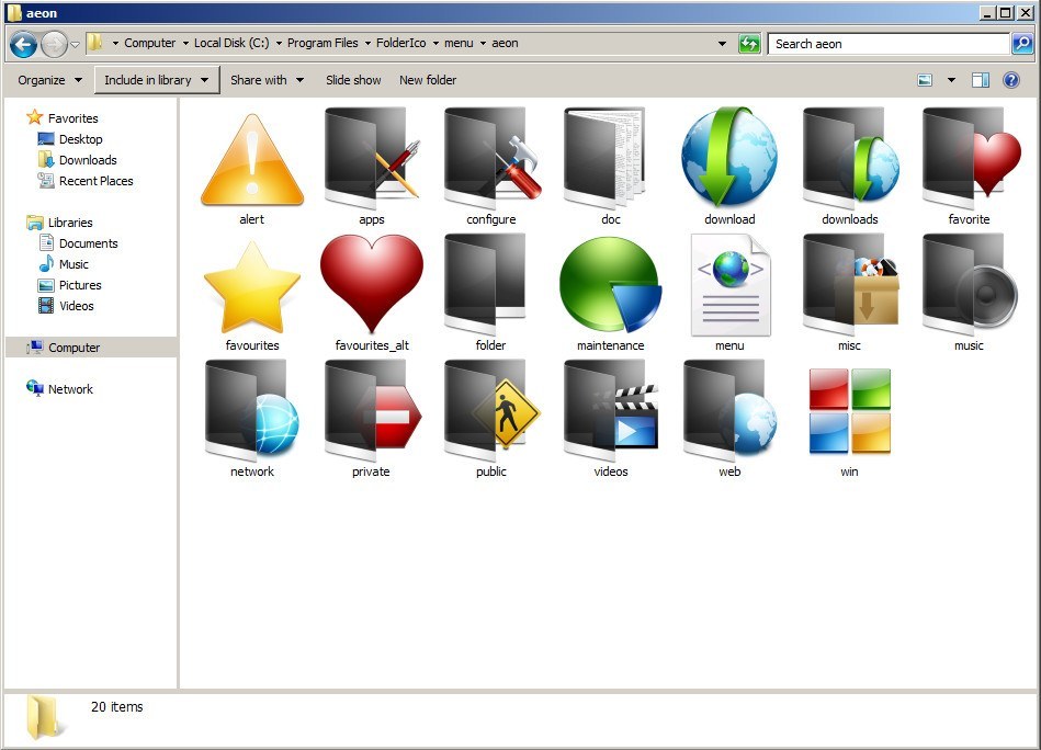 FolderIco Aeon Pack latest version - Get best Windows software