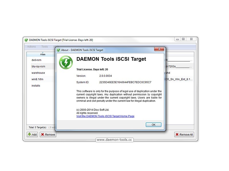 daemon tools iscsi target 2 license free