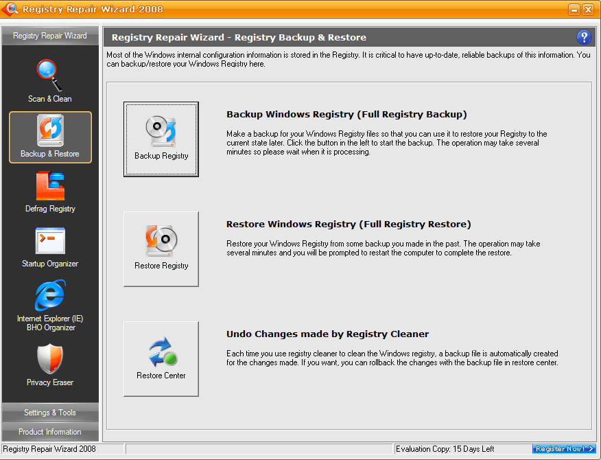 free window registry repair v 3.6