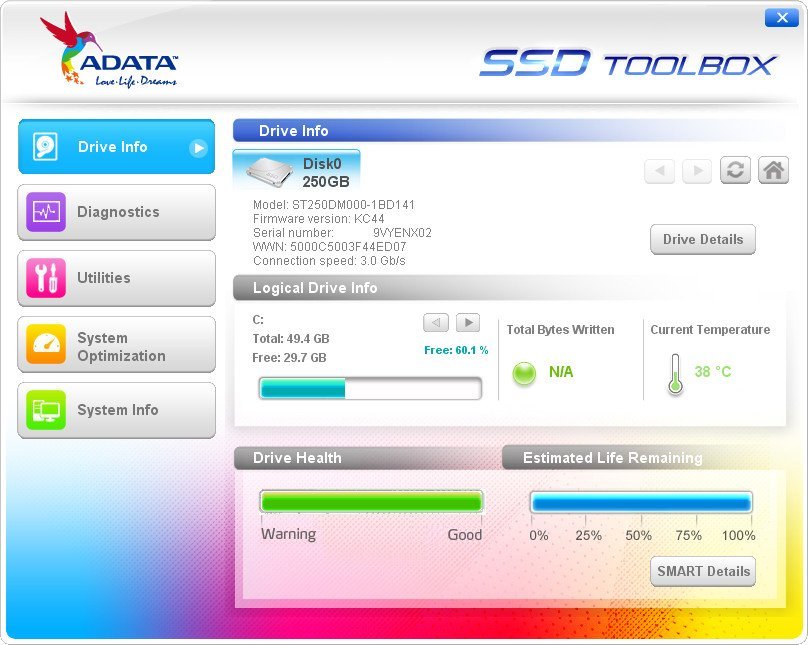 adata ssd toolbox system optimization