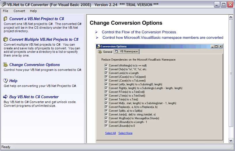 convert c to vb.net on line