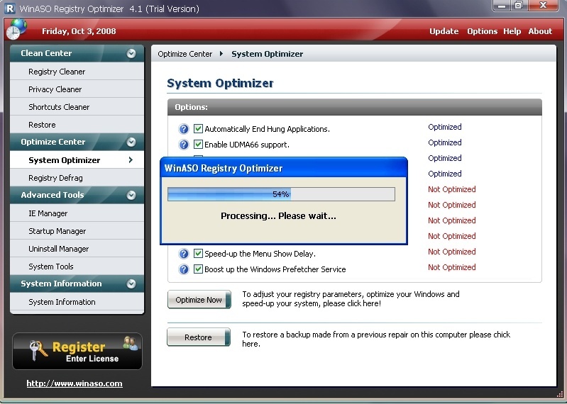 winaso registry optimizer 5.7 license key