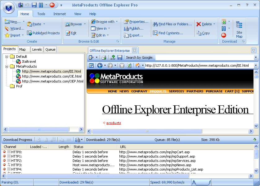 MetaProducts Offline Explorer Enterprise 8.5.0.4972 for windows download