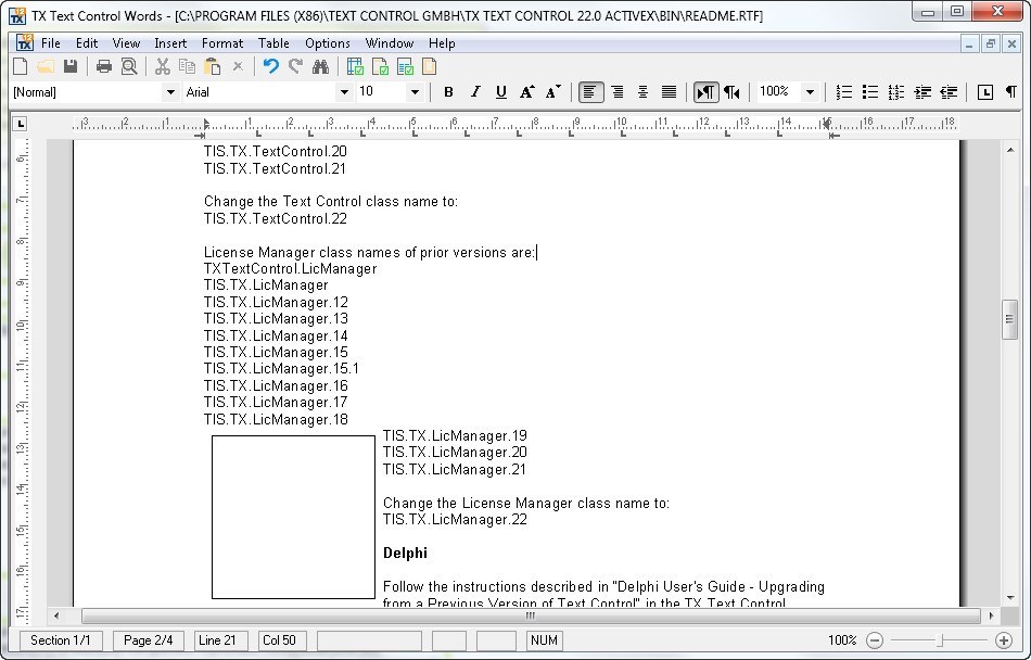 word rich text content control date