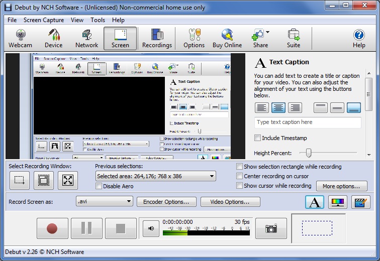 debut screen recorder software