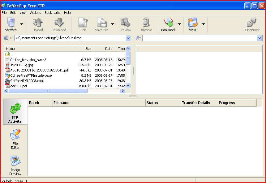 ftp file setup on netscape 7.0