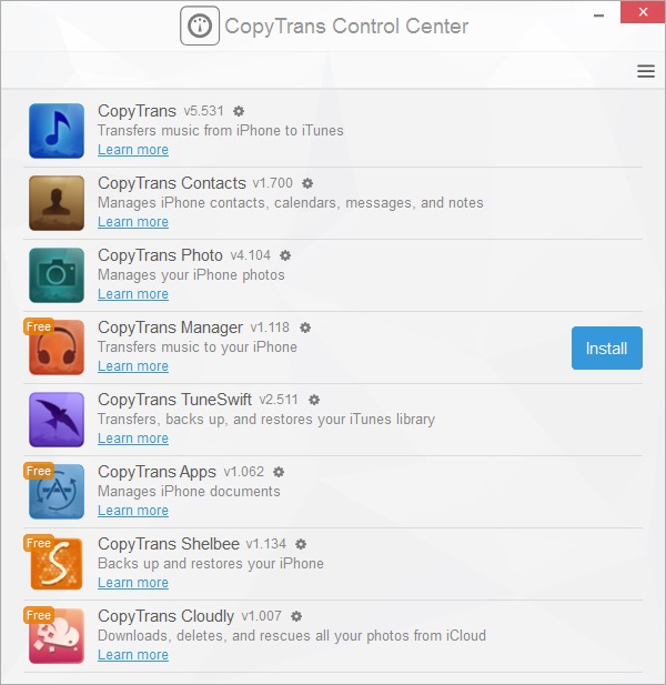 copytrans control center free download for mac