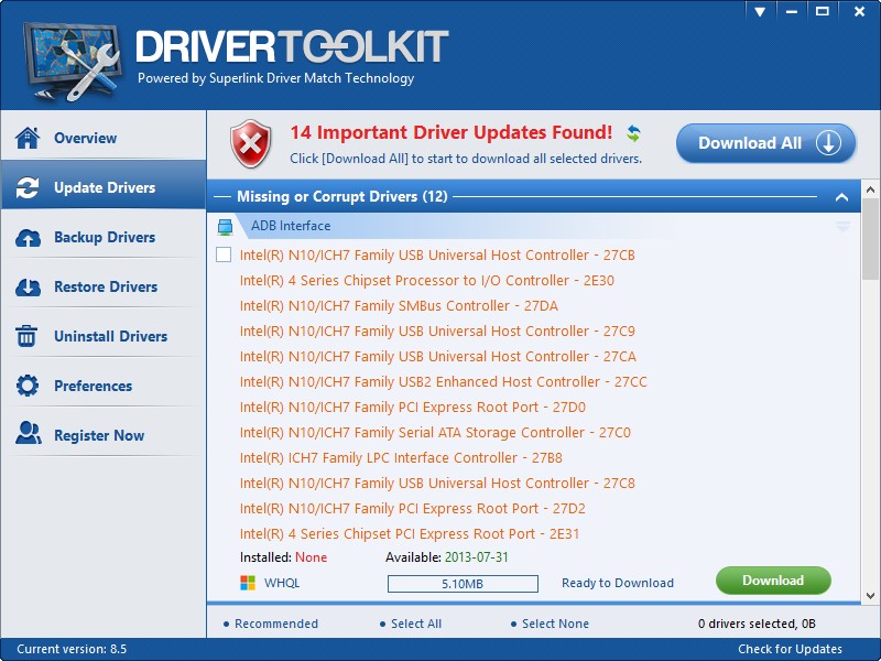 driver toolkit download speed 0b s