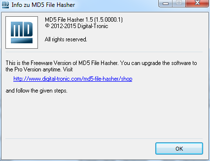 Md5 hash result