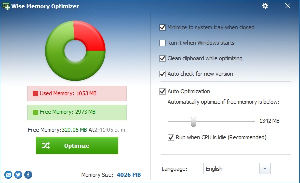 Wise Memory Optimizer 4.1.9.122 download the last version for windows