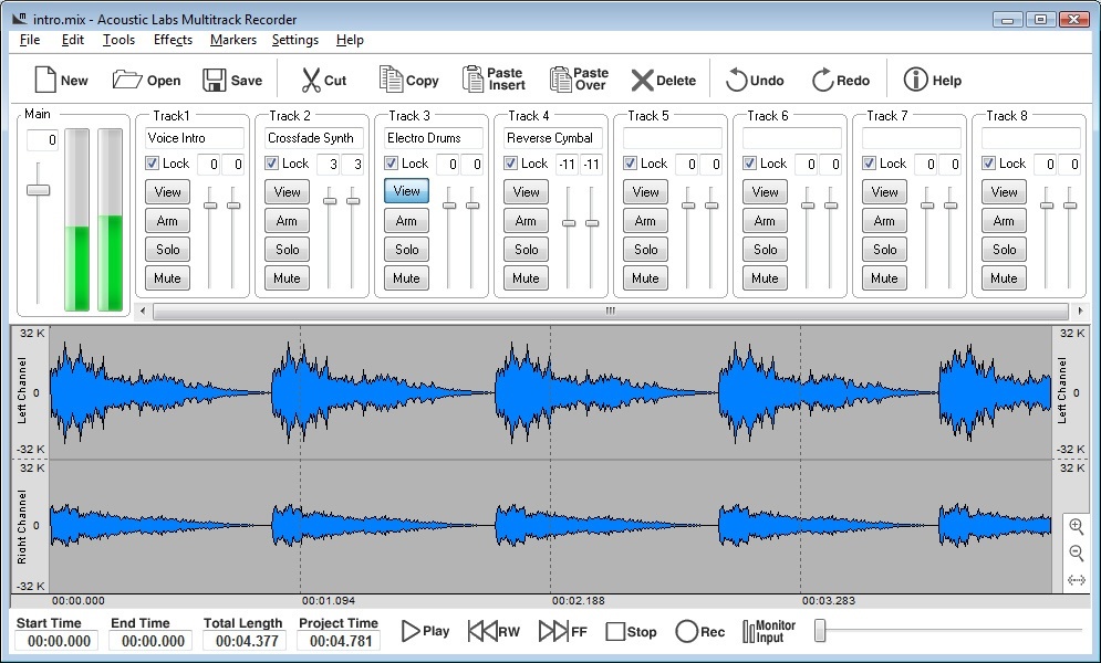 Acoustic lab. Multitrack Player. Wave file Recorder. Мультитрек 355. Programs for Voice recording.