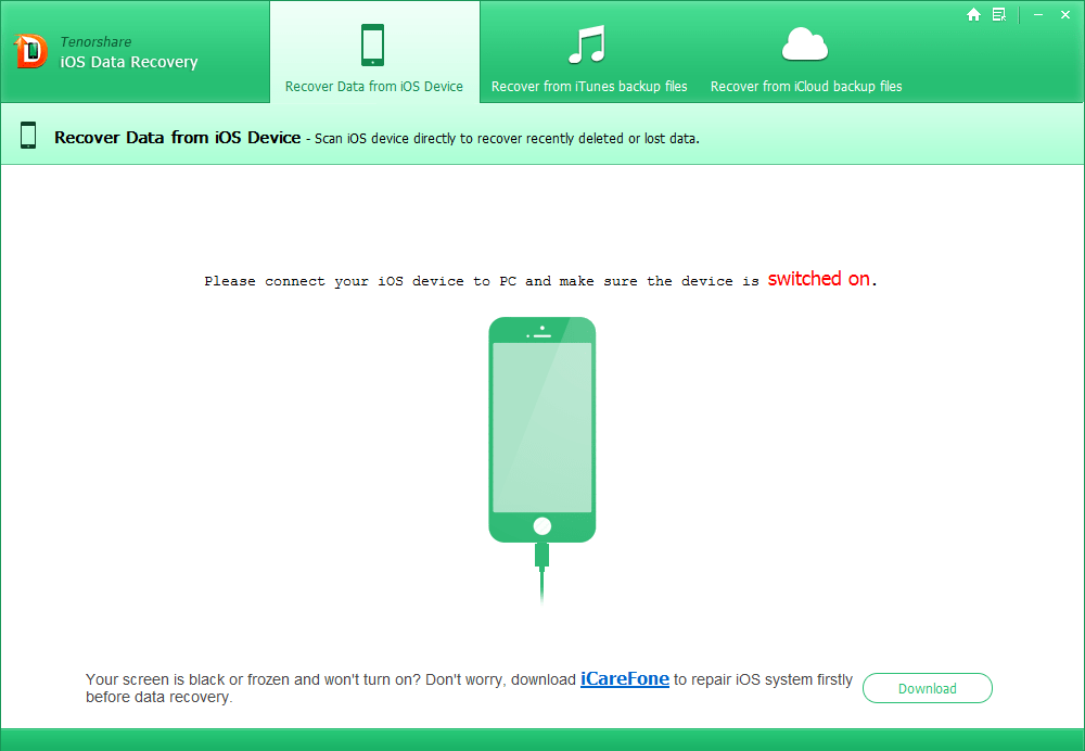 tenorshare iphone data recovery stuck