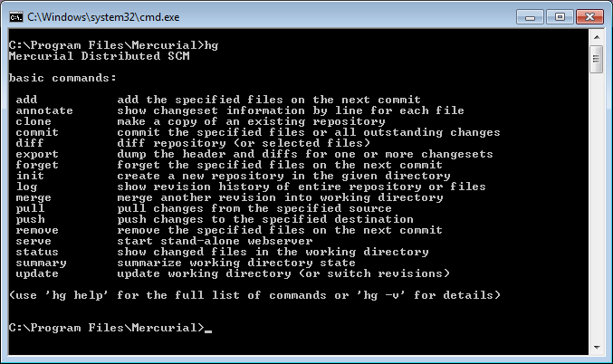 Как установить mercurial на windows