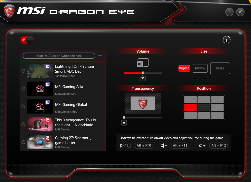 Msi отключение. MSI Dragon Eye. Приложение игр MSI. MSI Dragon приложение.