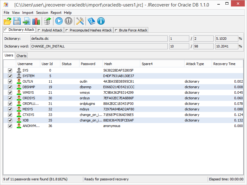 Oracle password. Биллинг версия 3.1.51.3.88f38.