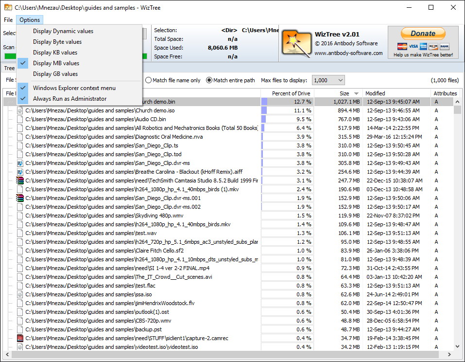 download the new version WizTree 4.15