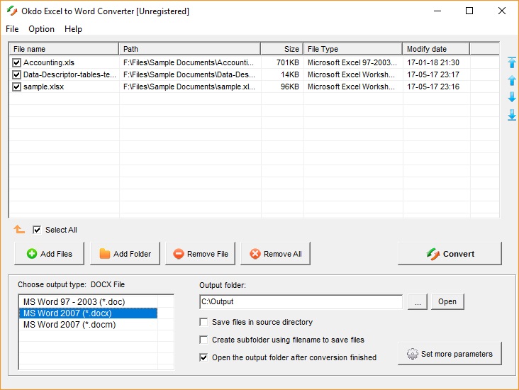 convert excel to word free download