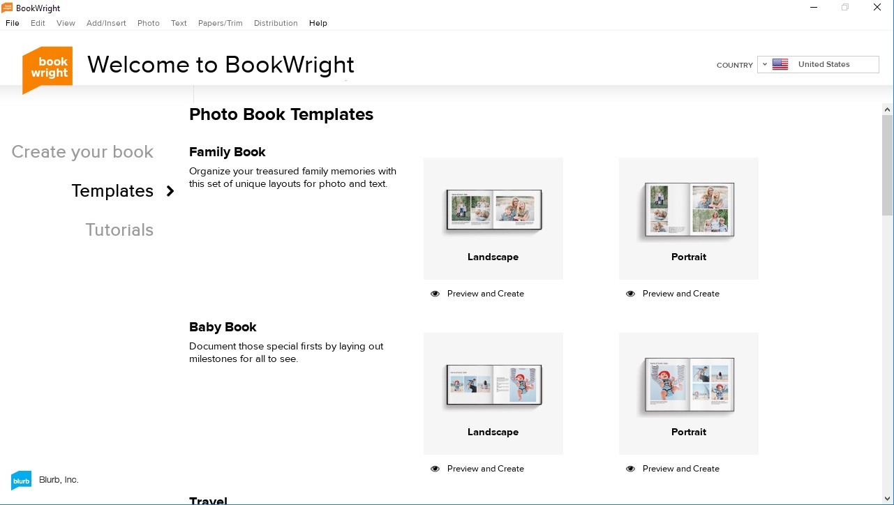 how to download a template for bookwright