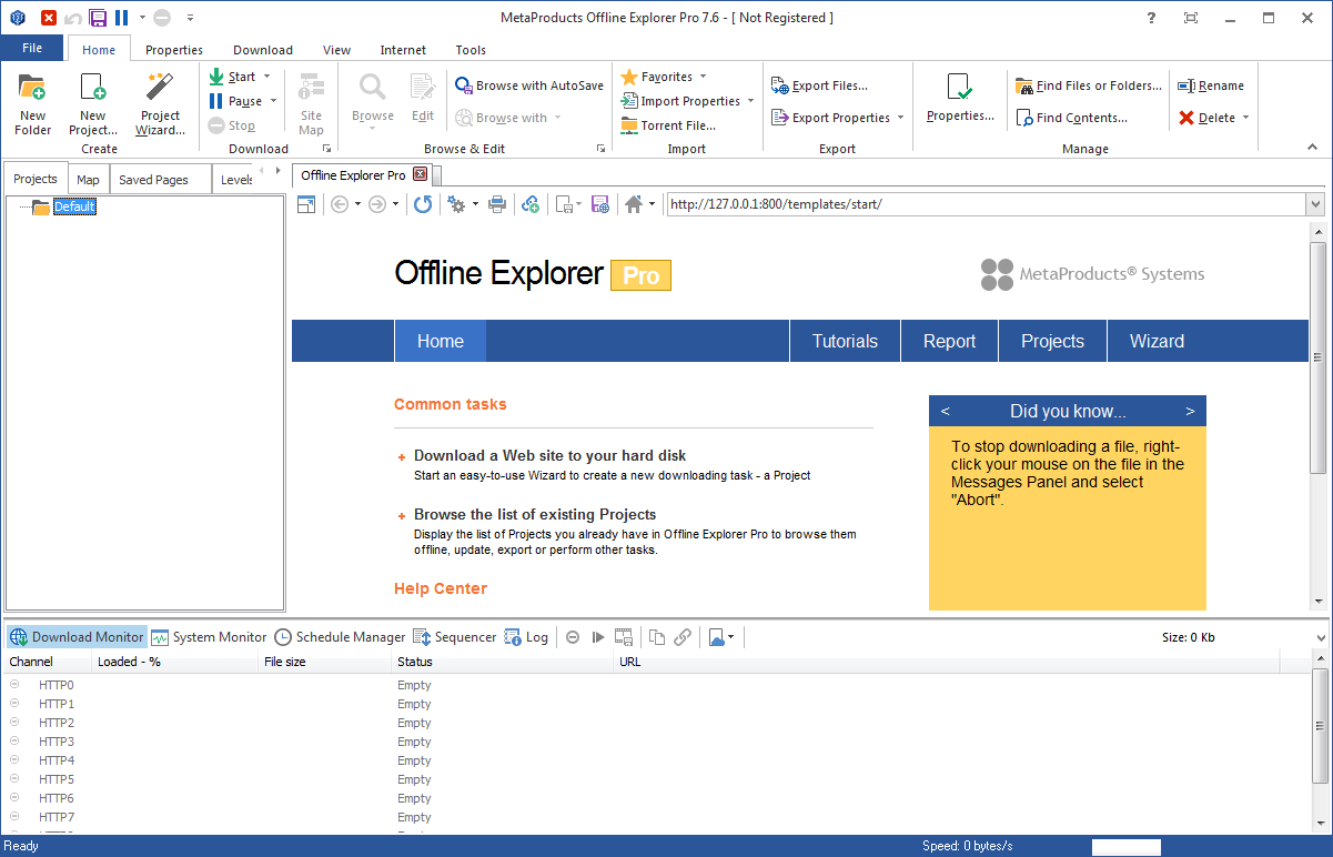 MetaProducts Offline Explorer Enterprise 8.5.0.4972 downloading