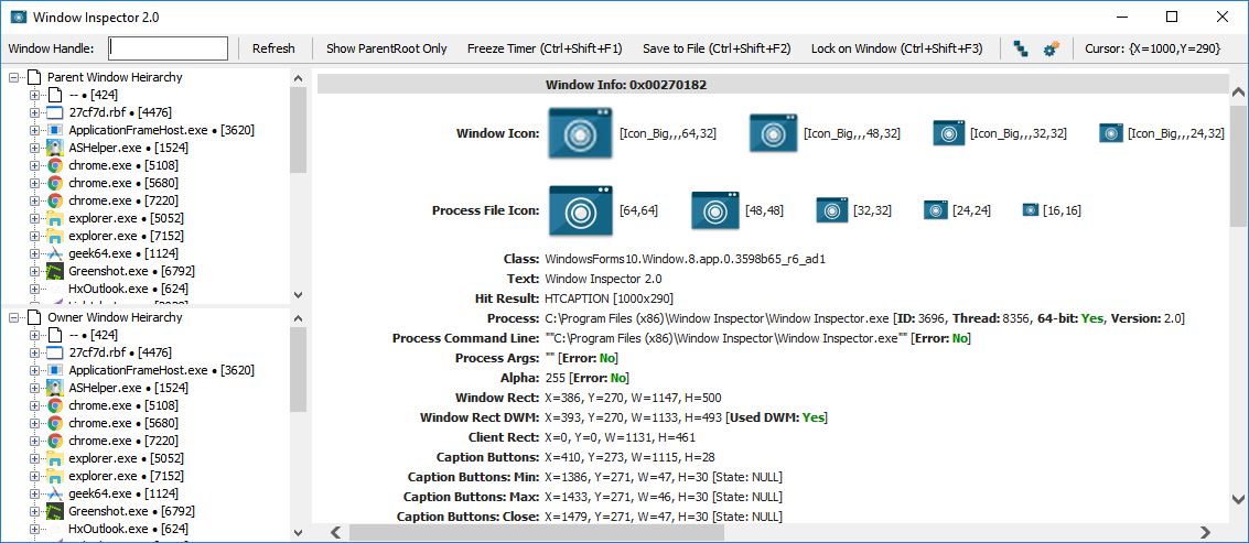 download the new version Window Inspector 3.3