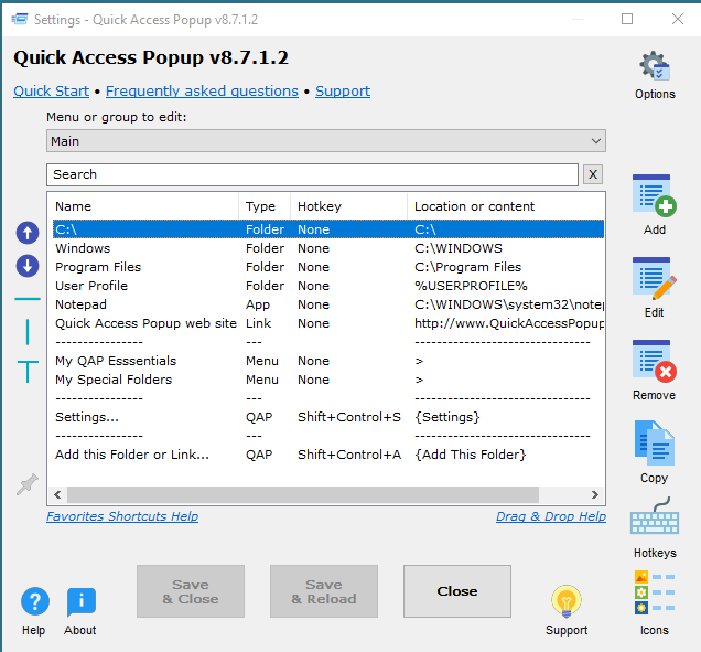 Quick Access Popup 11.6.2.3 download the new