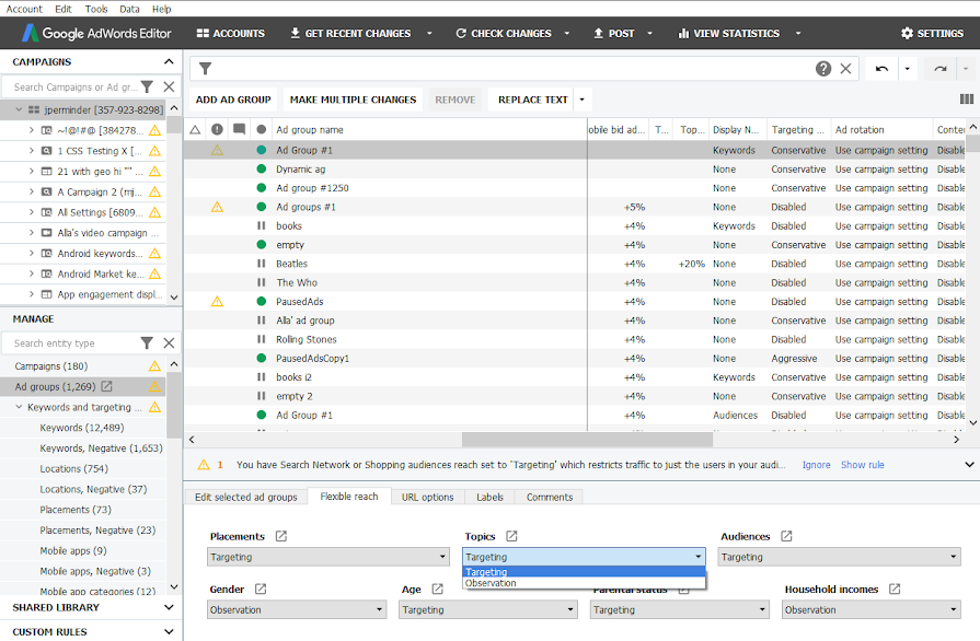adwords editor best features