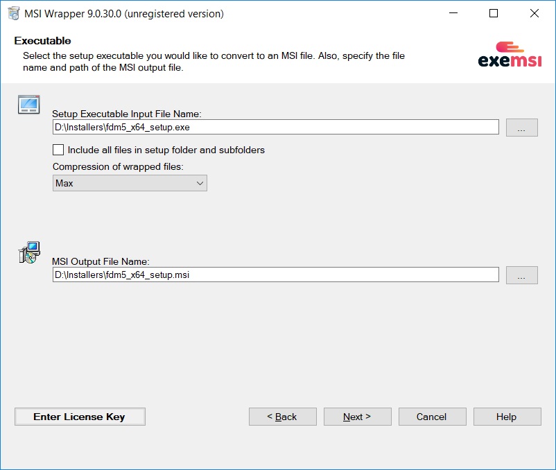 convert exe msi wrapper