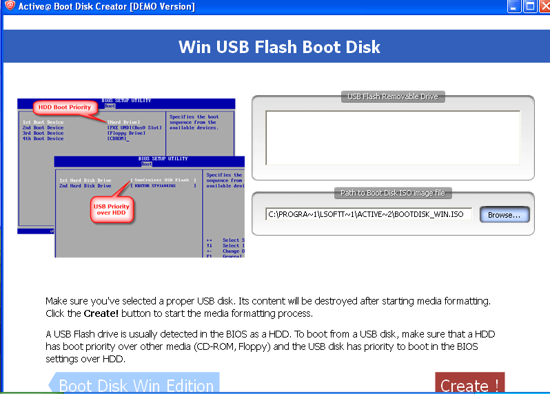 active boot disk creator registration