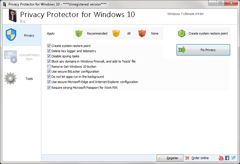 softorbits privacy protector for windows 10