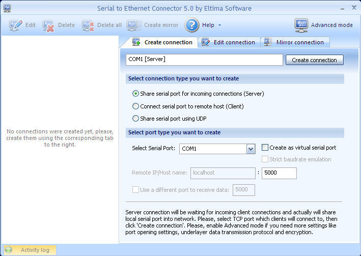 Serial to ethernet connector настройка