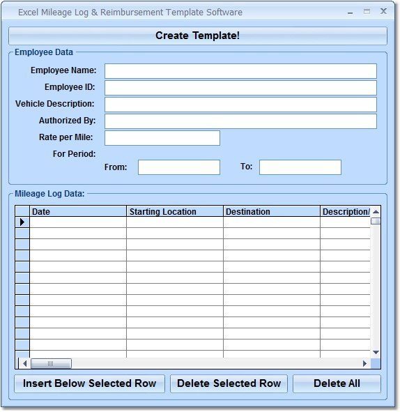 Excel Mileage Log & Reimbursement Template Software download for free ...