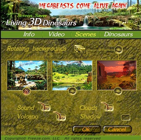 Living 3D Dinosaurs Screen Saver download for free - GetWinPCSoft