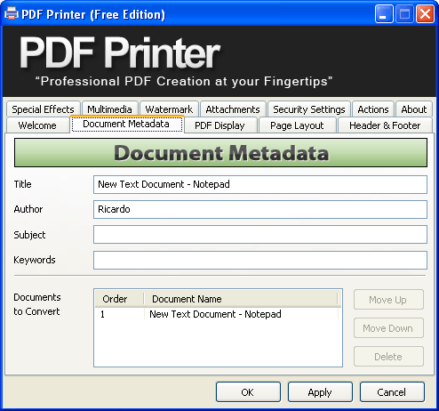 excel to pdf printer free download