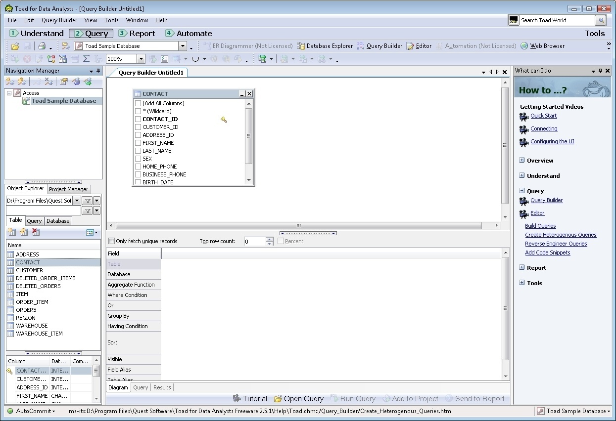 Quest Software Toad for Data Analysts Freeware latest version - Get ...